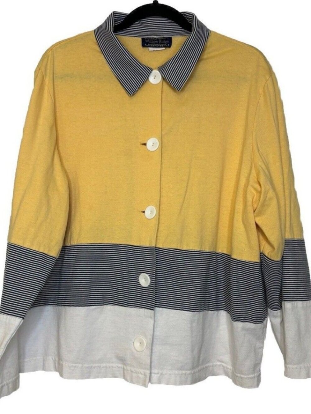 Vintage 90s Made in USA Willow Ridge 100% Cotton Button Down Cardigan Plus 1X